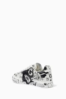 Buy Dolce Gabbana White Portofino Sneakers in Printed Leather For Women Online Ounass UAE