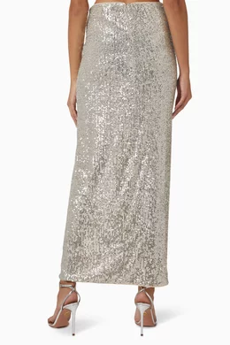 Stretch sequin maxi skirt top