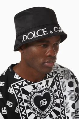 Buy Dolce Gabbana Black D G Embroidery Bucket Hat in Nylon For Men Online Ounass UAE
