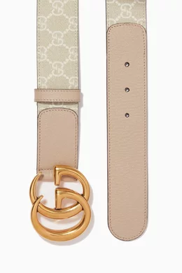 Buy Gucci Neutral GG Marmont Wide Belt in Supreme Canvas Leather For Women Online Ounass UAE