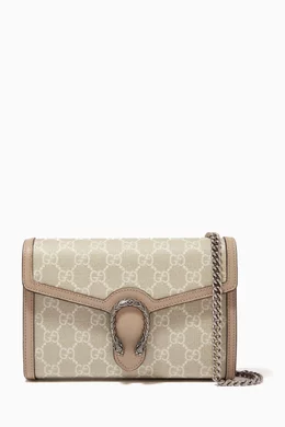 Buy Gucci Neutral Dionysus Chain Wallet Bag in Supreme Canvas Leather For Women Online Ounass UAE