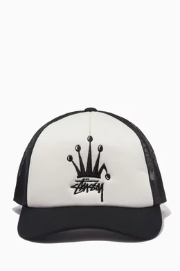 Buy Stussy Black Crown Stock Trucker Cap in Cotton For Men Online Ounass UAE