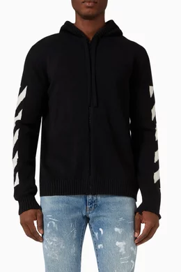 Buy Off White Black Diagonal Arrows Zip Hoodie in Cotton Blend Knit For Men Online Ounass UAE