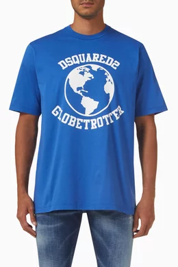 【送料&関税込】Dsquared2 globetrotter T-shirt Globetrotter Cool T-Shirt