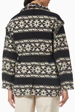 Buy Isabel Marant Etoile Black Josialo Belted Jacket in Jacquard