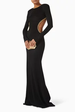 パーティードレス ELISABETTA FRANCHI Viscose Manteau Dress with Maxi Buckle Elisabetta Franchi Viscose Manteau Dress With Maxi Buckle in