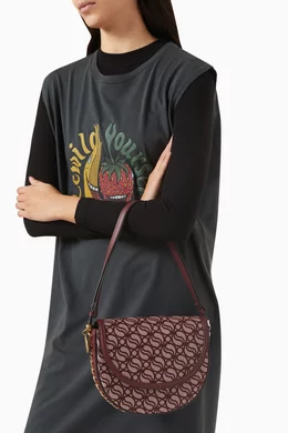Buy Stella McCartney Burgundy Frayme Medium S-Wave Flap