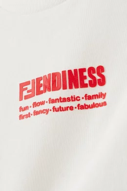 Buy Fendi White Fendiness Logo T shirt in Cotton Jersey For UNISEX Online Ounass UAE