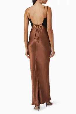 Buy Bec + Bridge Brown Kehlani V-neck Maxi Dress in Viscose For Women  Online | Ounass UAE