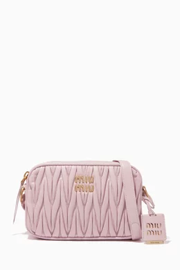 Buy Miu Miu Pink Camera Crossbody Bag in Matelasse Nappa For Women