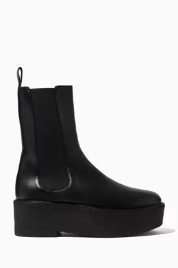 Buy Staud Black Palamino Platform Boots in Leather For Women