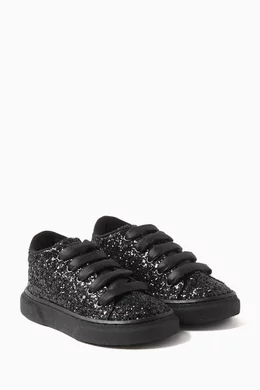 Buy Babywalker Black Glitter embellished Sneakers For Girls Online Ounass UAE