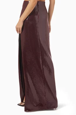Stretch sequin maxi skirt outlet