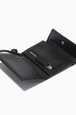 Buy Jacquemus Black Le Porte Logo Strap Wallet in Leather