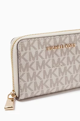 Buy Michael Kors White Jet Set Small Wallet in Monogram Canvas For Women Online Ounass UAE