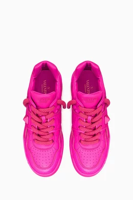 Buy Valentino Garavani Pink Valentino Garavani XL Rockstud Sneakers in Leather For Men Online Ounass UAE