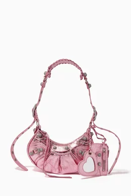 Buy Balenciaga Pink Le Cagole XS Shoulder Bag in Metallic