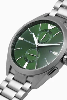 Buy Emporio Armani Silver Claudio Chrono Watch 43mm For Men Online Ounass UAE