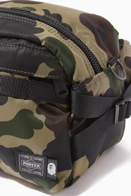 Buy A Bathing Ape Green x Porter 1st Camo Waist Bag in Nylon For