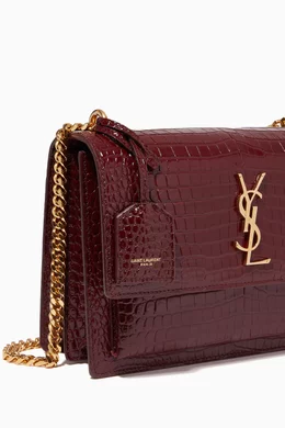 Ysl maroon bag on sale