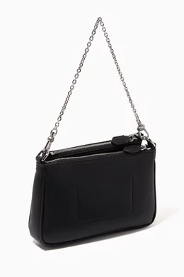 Emporio armani real leather small shoulder bag with chain online