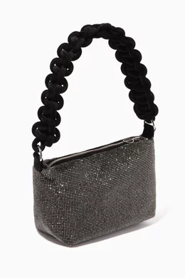 Buy Kara Black Cobra Pouch Bag in Crystal Mesh For Women Online
