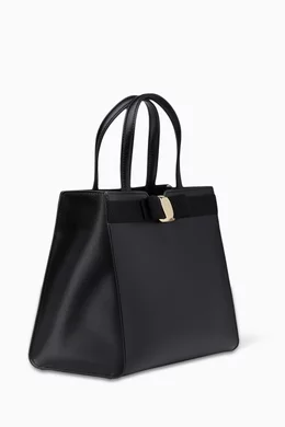☆FERRAGAMO☆ VARA BOW Basket Tote 2wayバッグ NATURALE/NERO Vara leather tote in black - Ferragamo | Mytheresa
