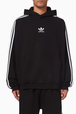 【Balenciaga x Adidas】 Hoodie Large Fit Black Buy Balenciaga Black x Adidas Large Fit Hoodie in Cotton