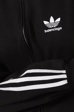 Buy Balenciaga Black x Adidas Small Fit Zip Hoodie in Cotton Terry
