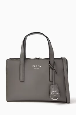 Buy Prada Grey 1995 Re-edition Tote Bag in Leather For Women