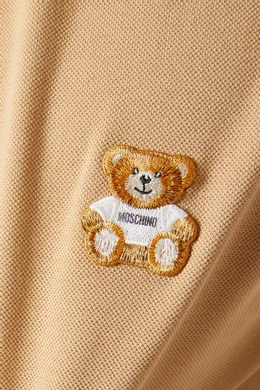 Buy Moschino Neutral Teddy Polo Shirt in Cotton Pique For Men Online Ounass UAE