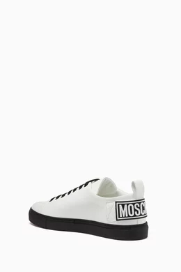 Buy Moschino White Logo Sneakers in Leather For Men Online Ounass UAE