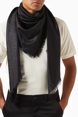 Buy SAINT LAURENT Black SAINT LAURENT Large Square Scarf in Silk