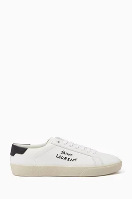 Buy SAINT LAURENT White Court Classic SL 06 Sneakers in Leather For Women Online Ounass UAE