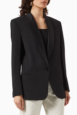 Buy Stella McCartney Black Tuxedo Jacket in Wool Blend For Women Online Ounass UAE