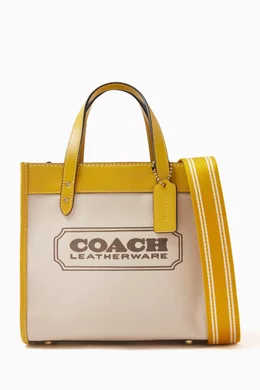 Yellow coach tote top