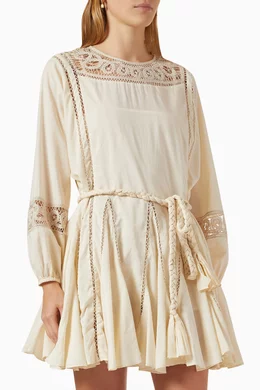 Buy RHODE Neutral Ella Mini Dress in Cotton For Women Online Ounass UAE