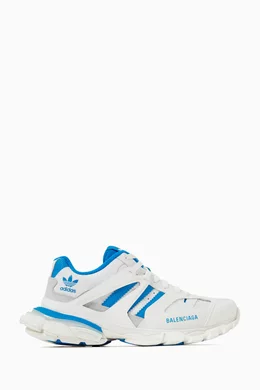 adidas gazelle silver green womens Balenciaga x Adidas Men's Track Forum White / Blue High Top Sneakers