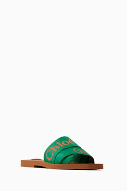 【CHLOE】 グリーン Woody スライド Chloé Green Woody Sandals Chloe