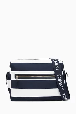 Buy Tommy Hilfiger Blue Prep Stripe Crossover Changing Bag in Canvas For Baby Boys Online Ounass UAE