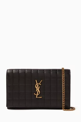 Buy SAINT LAURENT Black Cassandre Chain Wallet in Matelasse Carre Leather For Women Online Ounass UAE