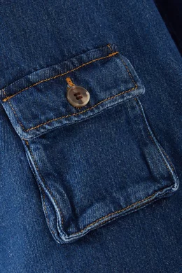 Buy The Frankie Shop Blue Hailey Oversized Cargo Pants in Denim