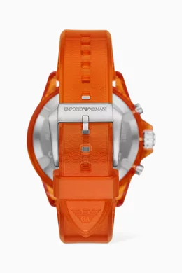 Emporio armani ar5987 orange chronograph watch 2025