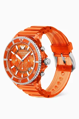 Emporio armani orange watch new arrivals