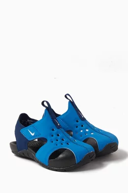 Buy Nike Blue Sunray Protect 2 Sandals in Synthetic Leather For Boys Online Ounass UAE