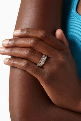 Buy Damas Multicolour Revolve Trio Diamonds Ring in 18kt Gold For