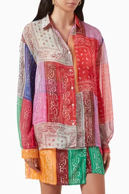 Buy Never Fully Dressed Multicolour Multi Bandana Oversized Shirt For Women Online Ounass UAE