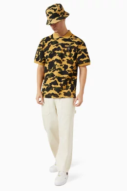Buy A Bathing Ape Yellow 1st Camo One Point Polo Shirt in Cotton