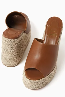 Buy Christian Louboutin Neutral Ariella Zeppa 130 Wedges in Nappa