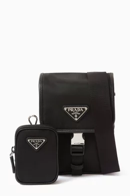 Buy Prada Black Shoulder Bag in Re Nylon Saffiano Leather For Men Online Ounass UAE
